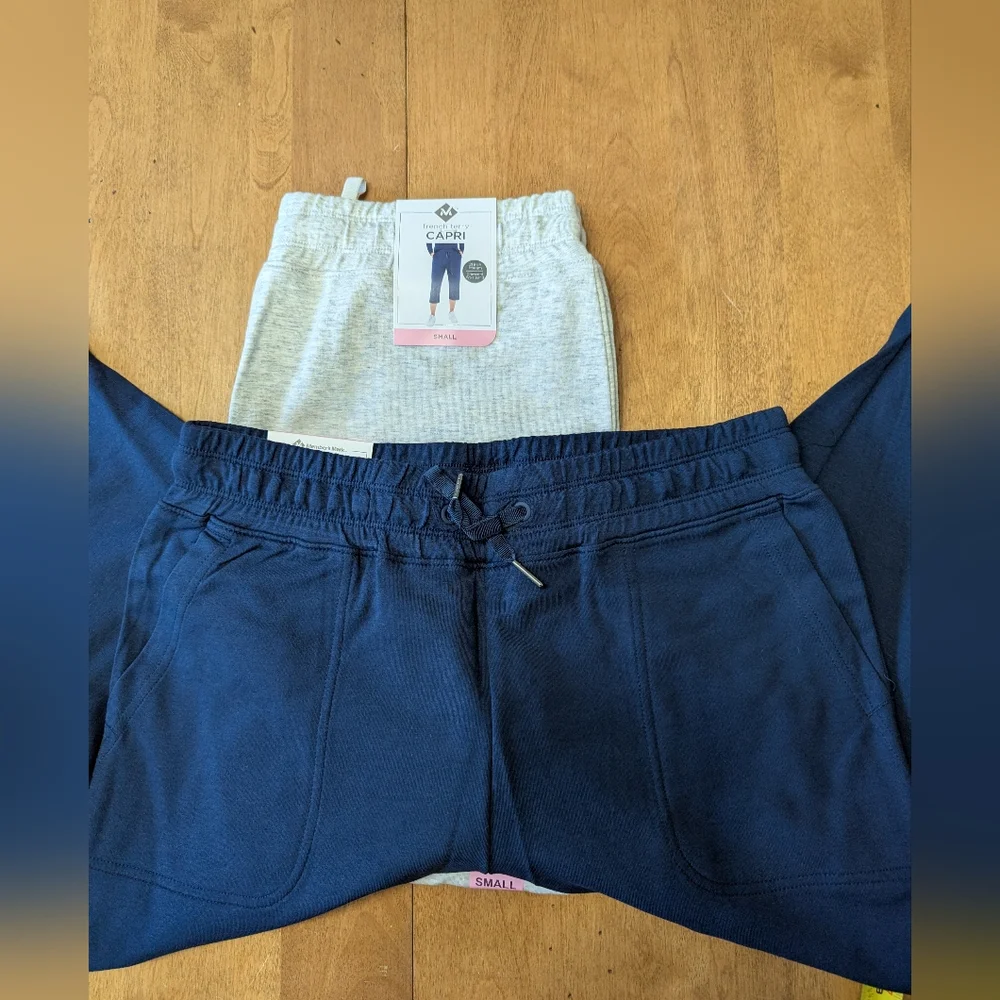 Pair Of Women's Navy and Gray Capris - Picture 3 of 3